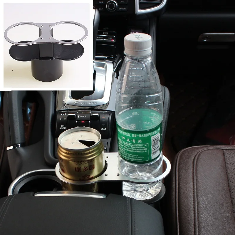 

Dual Coffee Cup Holder In The Car Hand Box cup hole ABS Plastic black diameter lower than 6.8cm 2 bottle Holders 1021