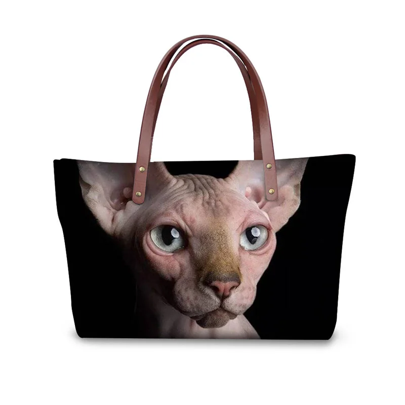 

High Quality Women Totes Messenger Bag 3D Canadian Hairless Print Top-handle Bags for Ladies Travel Big Shoulder Bag
