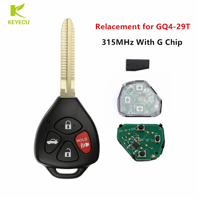 

KEYECU New Replacement Remote Key Fob 4Button 315MHz G Chip for Toyota Corolla 2010 2011 2012 2013 FCC ID: GQ4-29T