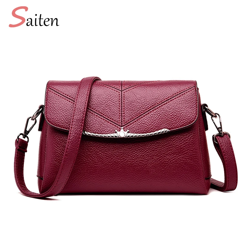 

Hot Sale 2018 Women Shoulder Bag Leather Metal Lock Crossbody Handbag Large Capacity Small Shoulder Bags Minimalist High Quality