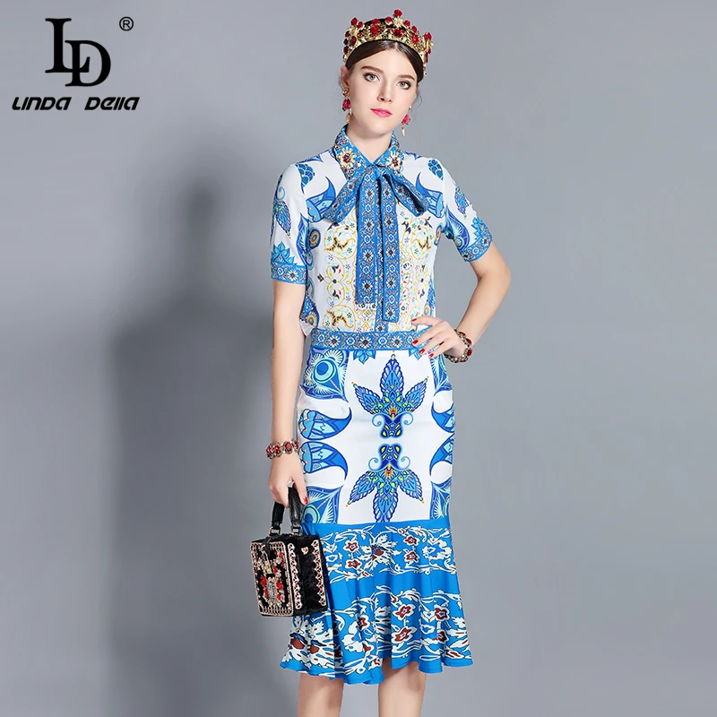 D'été Jupe Ensemble Costume Deux Della Sexy Piste Casual Floral Imprimé Blouses Col Femmes Linda Multi Pièces Mode Arc De Ld qxzUEwYA
