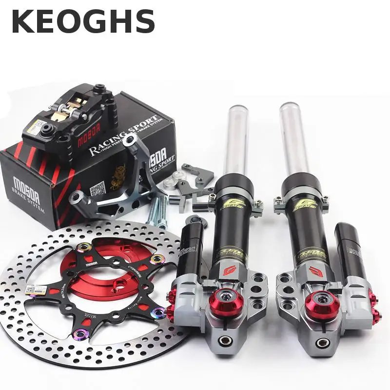 Keoghs Motorcycle Front Shock Absorbers 33mm/400-480mm And 260mm Brake System One Set For Yamaha Scooter Bws Cygnus Modify Keoghs Motorcycle Front Shock Absorbers 33mm/400-480mm And 260mm Brake System One Set For Yamaha Scooter Bws Cygnus Modify