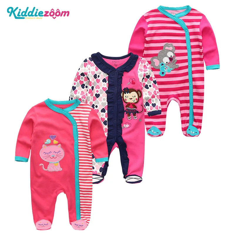

3PCS Baby Boy Clothes Roupa Infantil Baby Romper Newborn Girls 100%Cotton Pajamas Overalls Long Sheeve Baby Boy Rompers Clothing