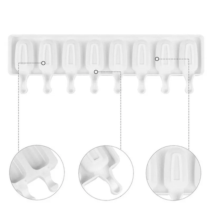 Силиконовые формы для мороженого 8 полости ручной работы DIY Ice Iolly с 10 шт. палочки
