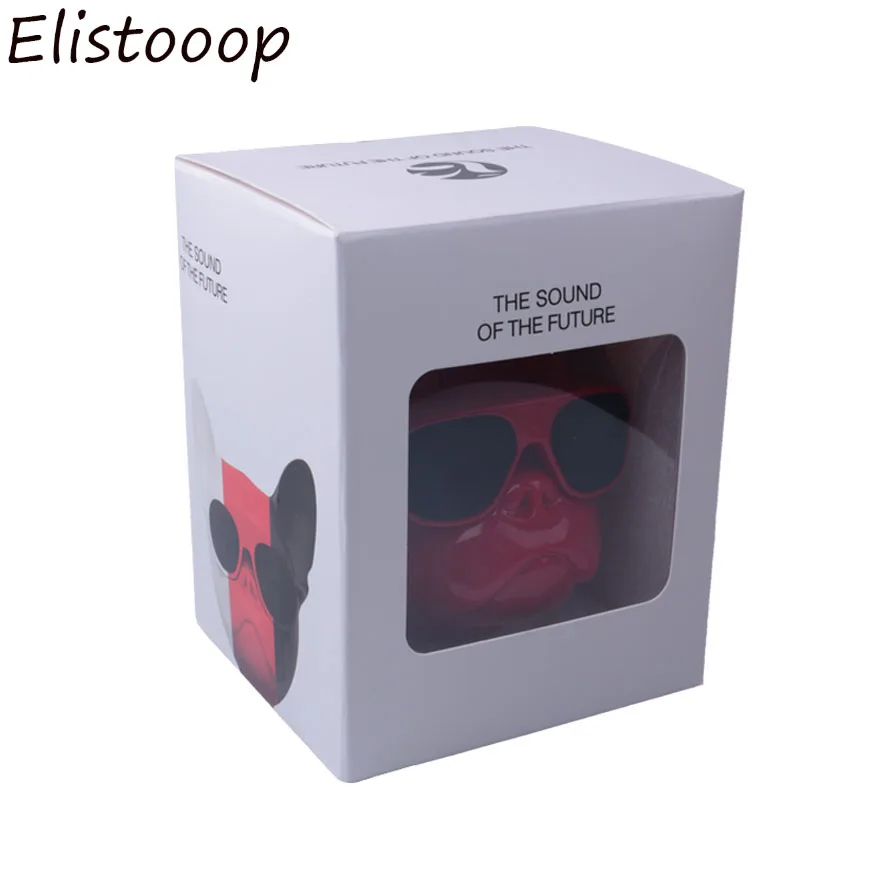 Elistooop Aerobull Nano беспроводной динамик бульдог Bluetooth стерео Открытый бас динамик сенсорное управление TF карта - Цвет: red with box