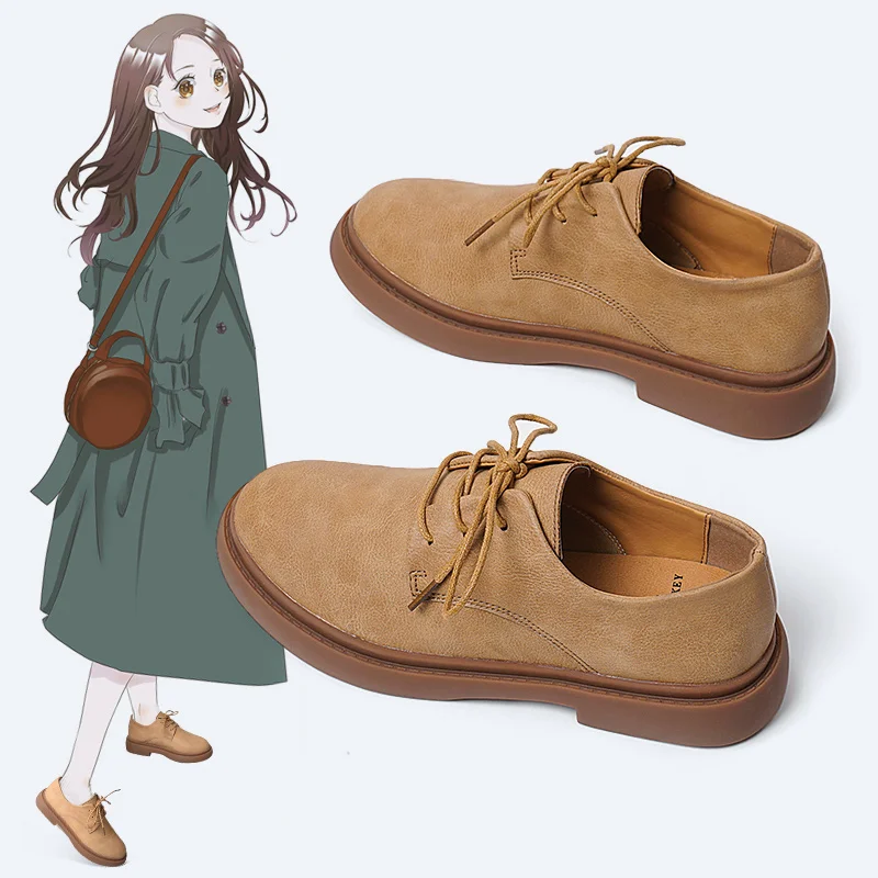 

British Style PU Leather Women Boots Fashion Winter Lace Up Classic Shoe High Style Casual Shoes Boots Waterproof