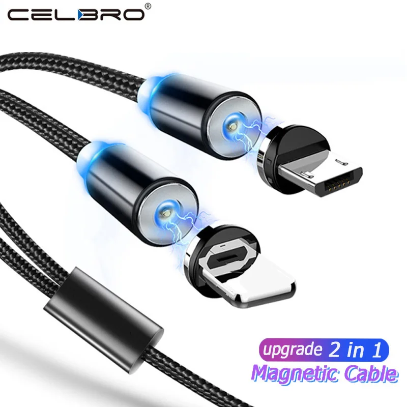 

2 In 1 Micro Usb Magnetic Cable Usb Type C Charging Cord Kablo Cargador Cabo Usb Tipo C for Huawei P30 P20 Honor 20 10 9 LG V30