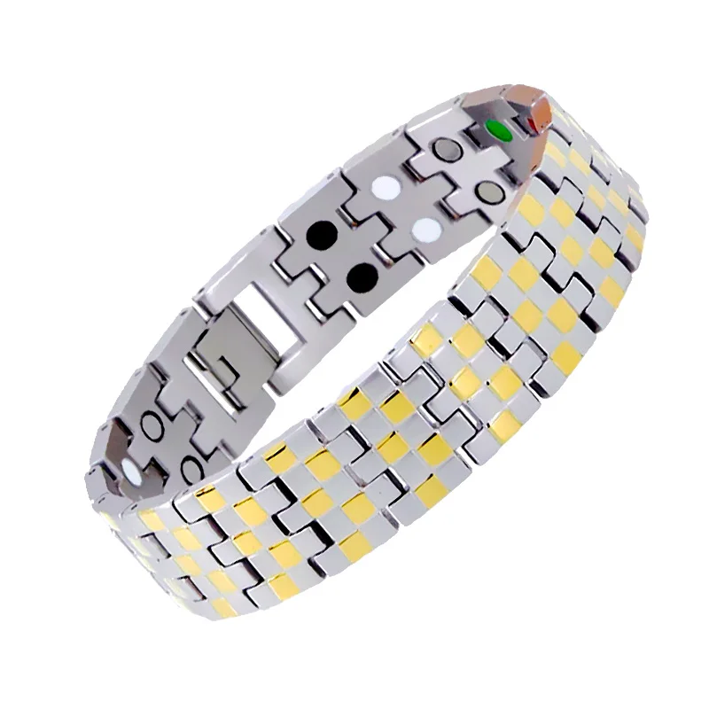 

316l stainless steel small lattice 9 inch bracelet radiation protection male and female students personality tide male bracelet