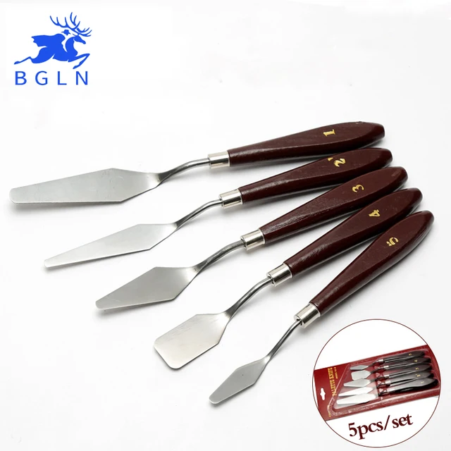 5Pcs Mixed Stainless Steel Palette Scraper Set Spatula Knives For