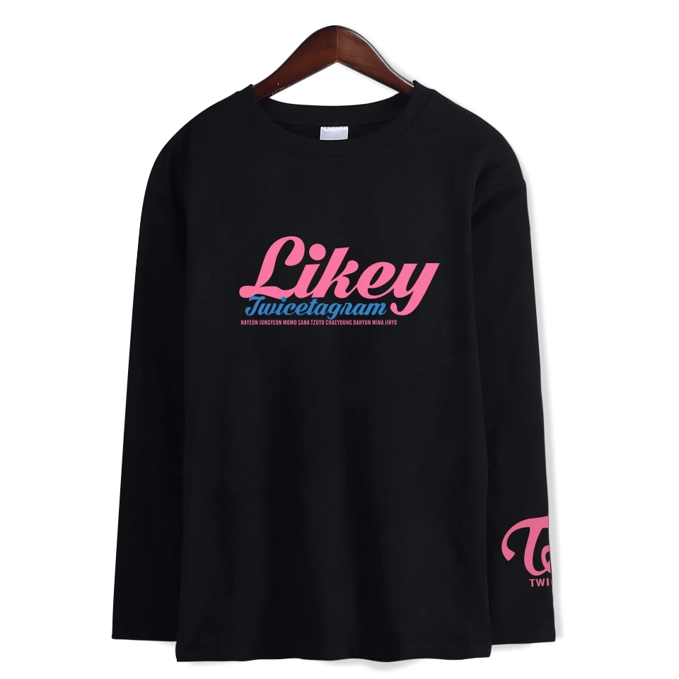 Мужская и Женская Футболка Kpop TWICE уличная одежда черно белая розовая футболка с