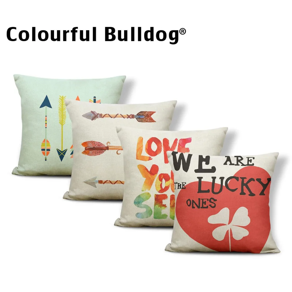 Word Color Cushion Cover Love Pillowcase Nautical Couch