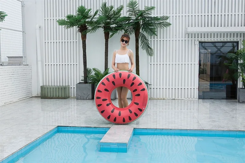 Rooxin 150cm Adult Swimming Ring Strawberry Women Inflatable Swimming Circle Boat Float Pool Summer Water Party Toys