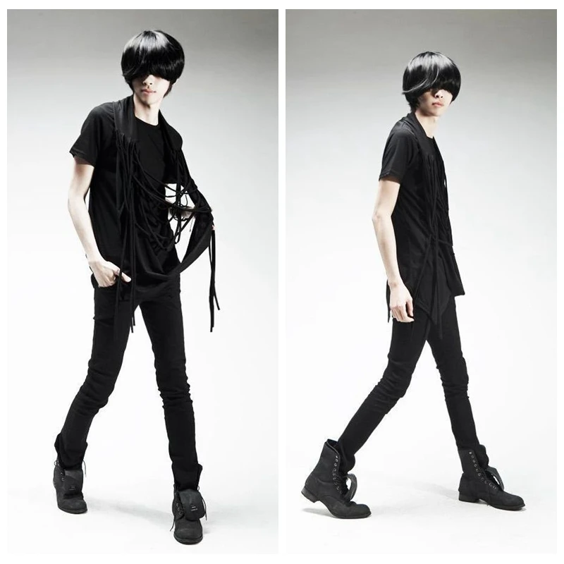 The boy Personality fashion short sleeve T-shirt Men's clothing of cultivate one's morality Clothes of stage performance The boy Personality fashion short sleeve T-shirt Men's clothing of cultivate one's morality Clothes of stage performance