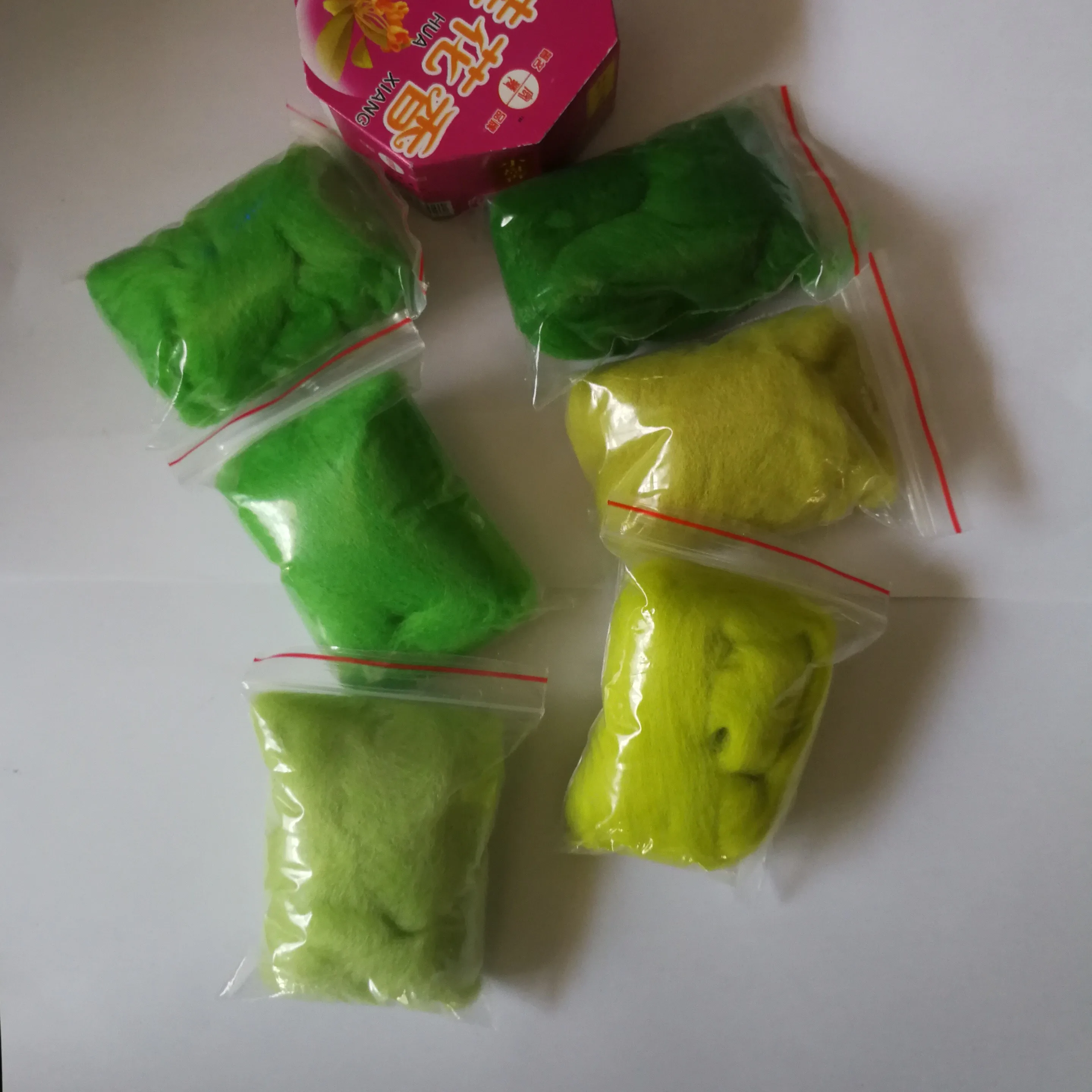 6pcs/lot 60g MERINO Woodland Green Shades Dyed Wool Tops Roving For Needle Felting