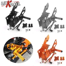 Для KTM Duke 125 200 390 2011 2012 2013 ЧПУ Регулируемый наездник задние комплекты Rearset Подножка для ухода за кожей ног колышки Оранжевый Blk