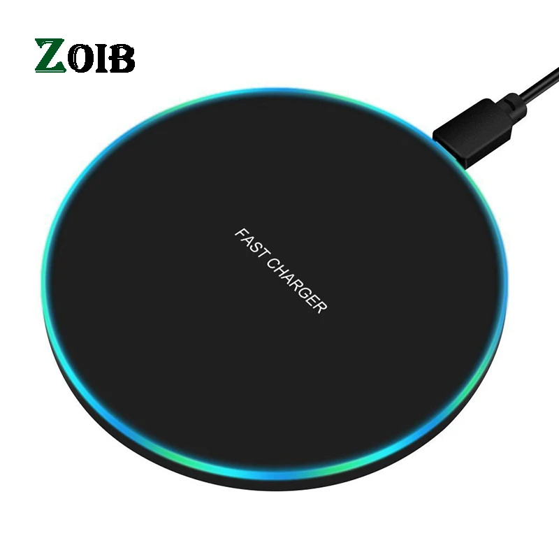 

ZOIB 10W Fast Wireless Charger For Samsung Galaxy S9/S9+ S8 S7 Note 9 S7 Edge USB Qi Charging Pad for iPhone XS Max XR X 8 Plus