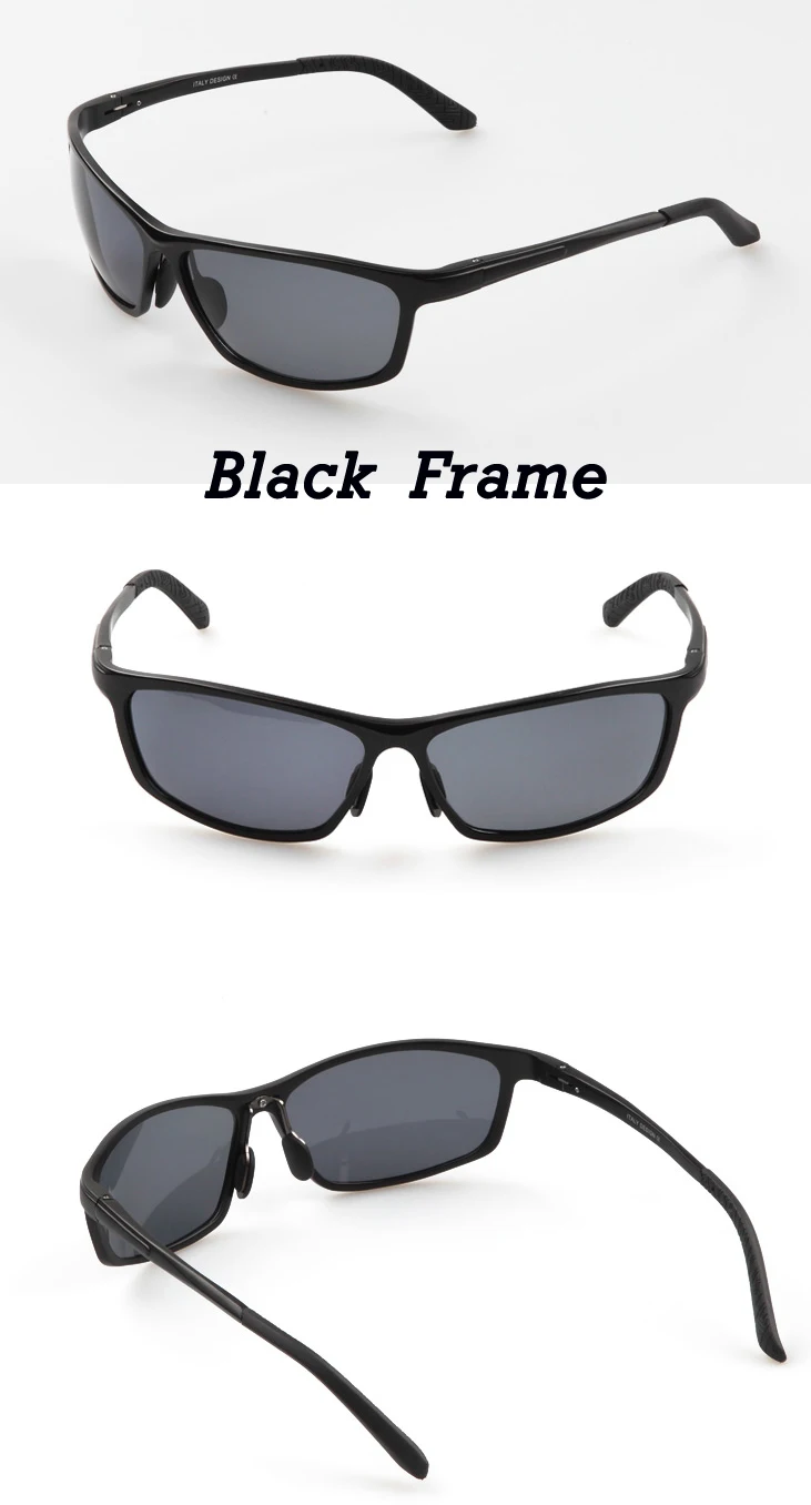 Ретро крутые мужские поляризованные солнцезащитные очки для вождения сверхлегкие авиационные алюминиевые магниевые солнцезащитные очки водителя - Цвет линз: Черный