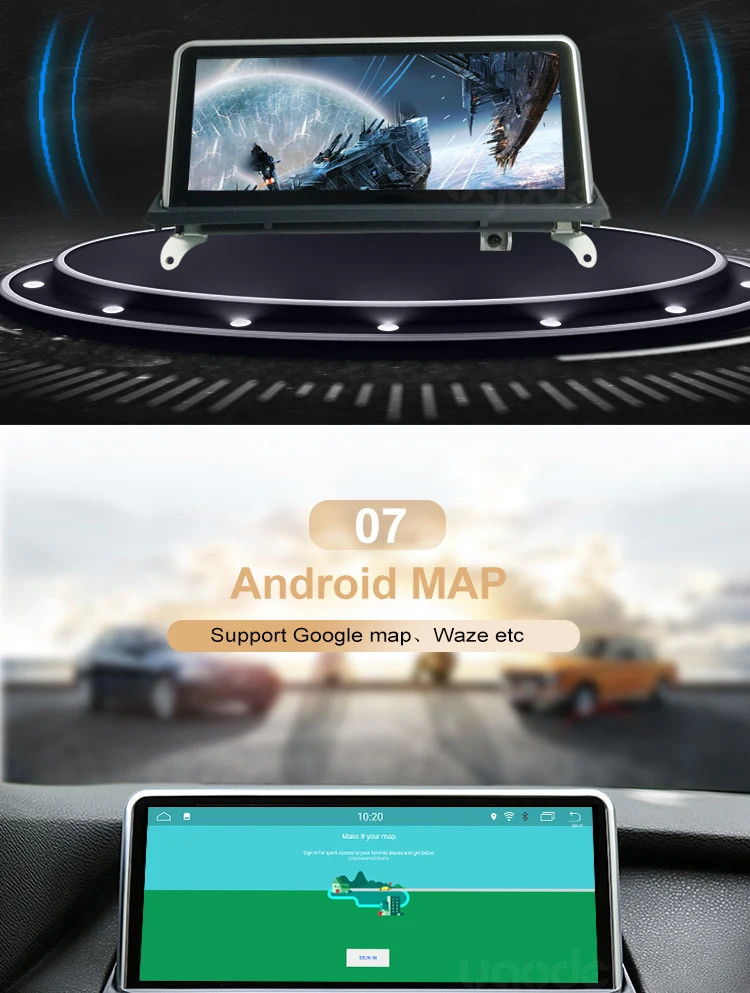 Ugode Android 7,1 автомобильный ПК gps навигационная система MP3 аудио плеер 10,25 дюймов для BMW X5 X6 F15 F16 E70 E71 NBT CIC