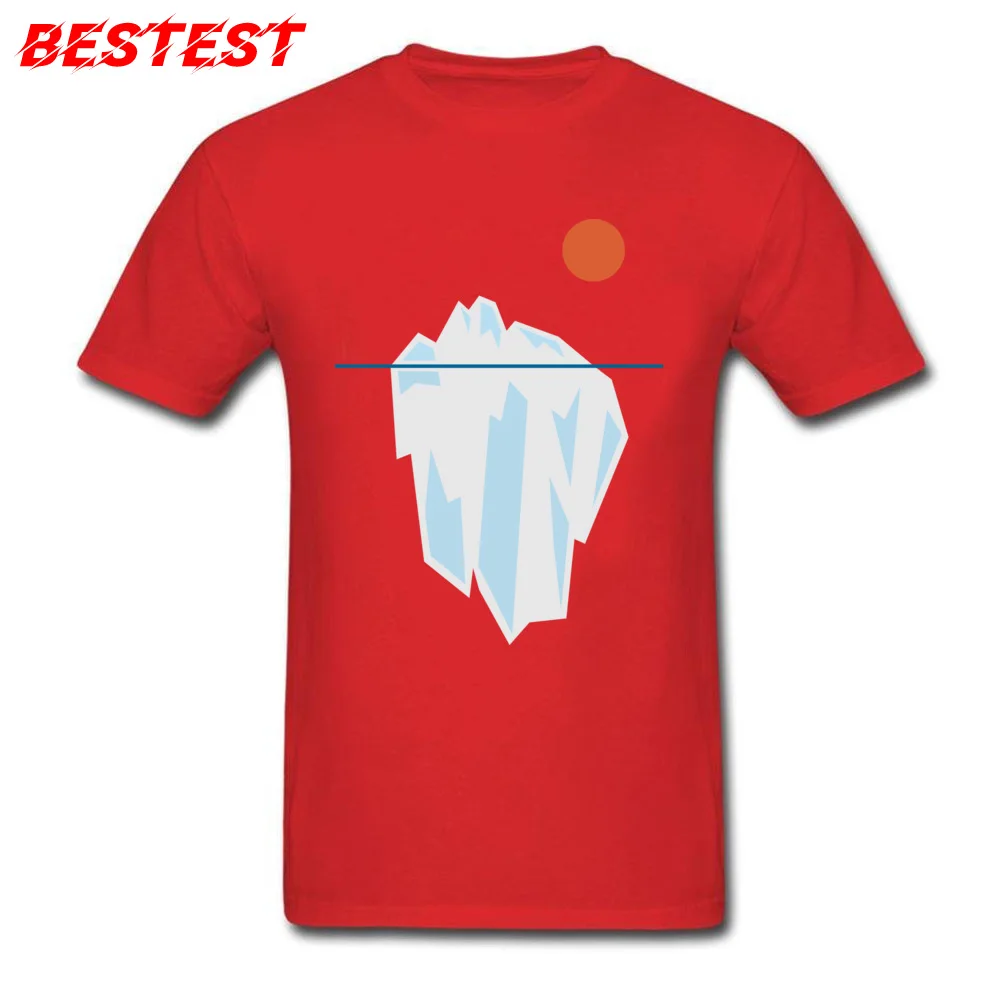 Normal Iceberg O-Neck T-Shirt Fall Tops & Tees Short Sleeve for Men Dominant Pure Cotton Print Tshirts Drop Shipping Iceberg red