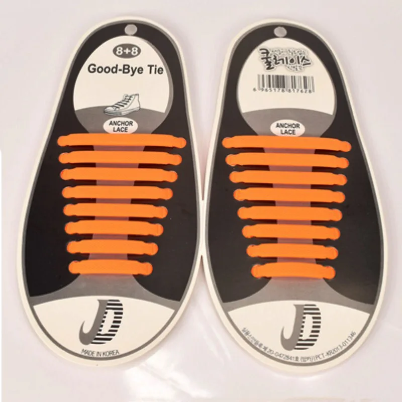 16 Pcs/lot Silicone Elastic Shoelaces Lazy Sport Decorative Slip on Shoes Laces For Men Women Girl Boy Sneaker