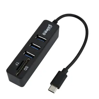

2 in 1 Type-C OTG USB 2.0 Hub Splitter Combo 3 Ports & SD/TF Card Reader l0717 #2
