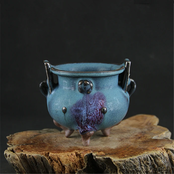 

Song Dynasty kiln, a little red glaze censer, antique crafts porcelain five famous kiln collection