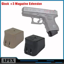 Glock Plus 3 Журнал база расширение дно Glock+ 3 Журнал Расширение Glock 17 19 26 22 23 27 черный/коричневый