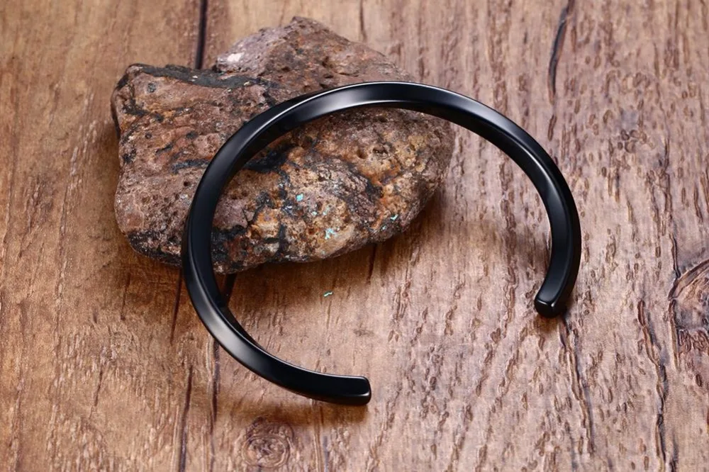 Mens Bracelets Bangles 316l Stainless Steel Simple Twist Cuff Open Bangle Bracelet Black Silver-color Punk Bike Fashion Jewelry Men Accessories pulseira masculina 15