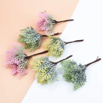 

10pcs Artificial plants vases for decoration home wedding christmas wreath fake grass DIY gifts box bride brooch silk flowers