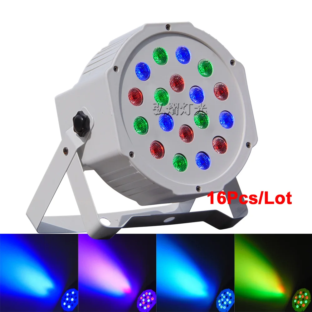 

16lot hot sale 18pcs 3w rgb led par light with sound control dmx512 control Projector Par Lights for Party Disco Show Pub KTV Dj