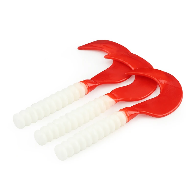 

15PCS/LOT Red Curly Tail Soft Fishing Lure Simulation Bait Wobblers Artificial Worm Fishing Lures 7cm/2g