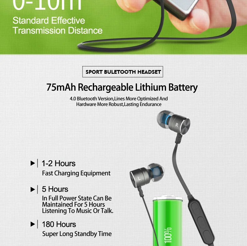 PLEXTONE Bluetooth Sport Headphone CSR 8635 Bluetooth 4.0 Bluetooth Earphone Microphone Call Wireless Connect Two Phones (14)