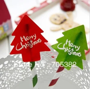 

100pcs/lot Kawaii Christmas tree design decoration packaging label Adhesive Sticker(ss-1549)