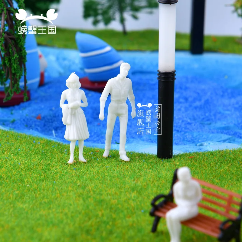 

100pcs Mini White DIY Unpainted Model Train People Figure Passengers 1:200 Z Scale Models