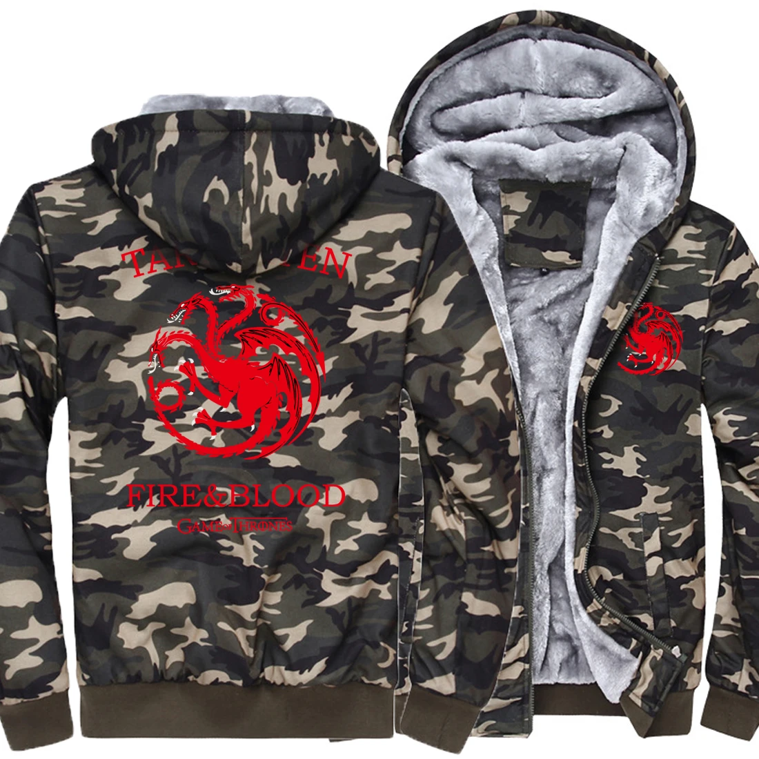 Hombres camouflage Sudaderas Hop Impresión Sudadera Invierno Capucha camouflage Tronos Hip Camouflage Juego Nueva Casual Moda Kpop Con 2019 Gruesa Hipster camouflage De ta1qwg