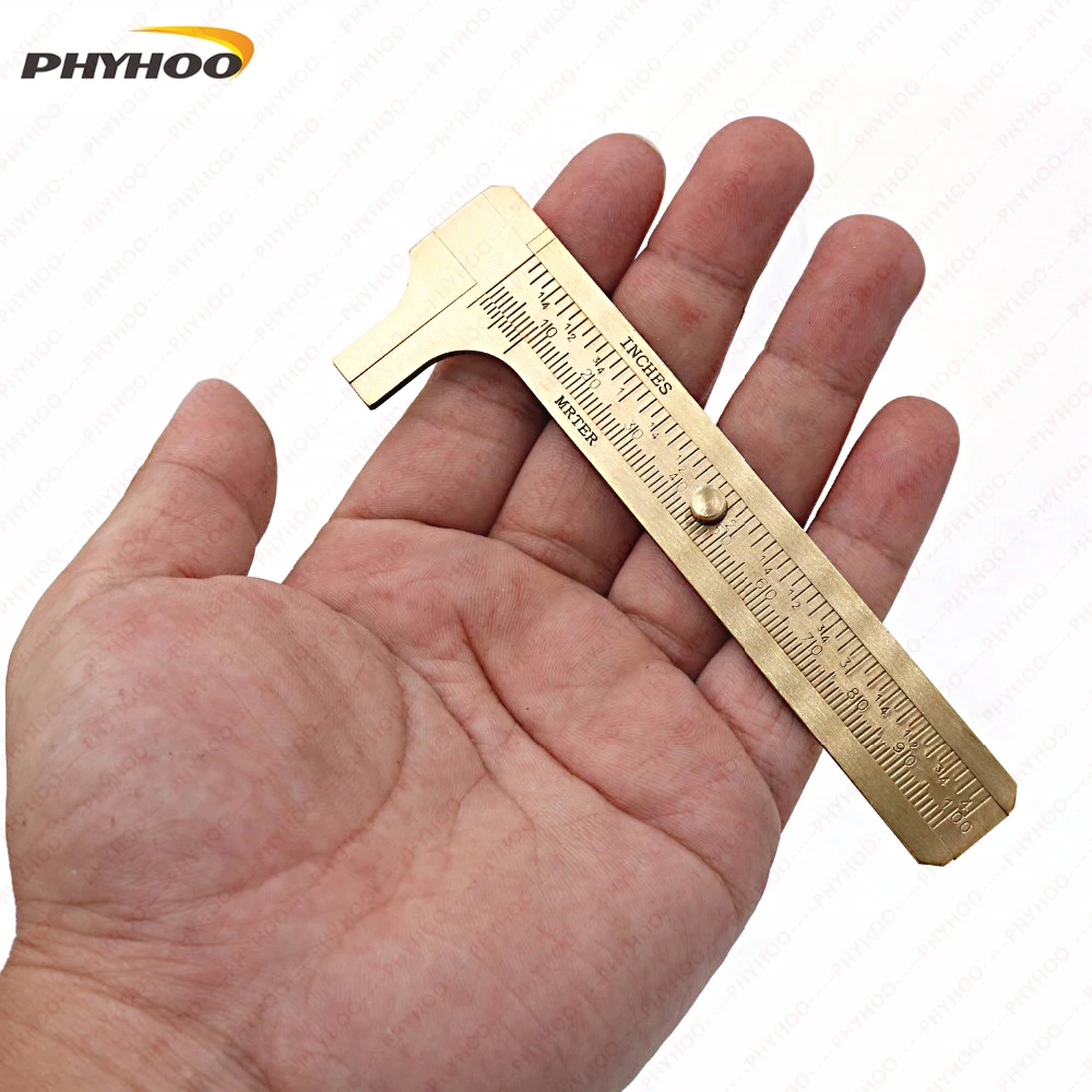 Copper Caliper Brass Caliper 100MM double scale Slide Caliper Rule