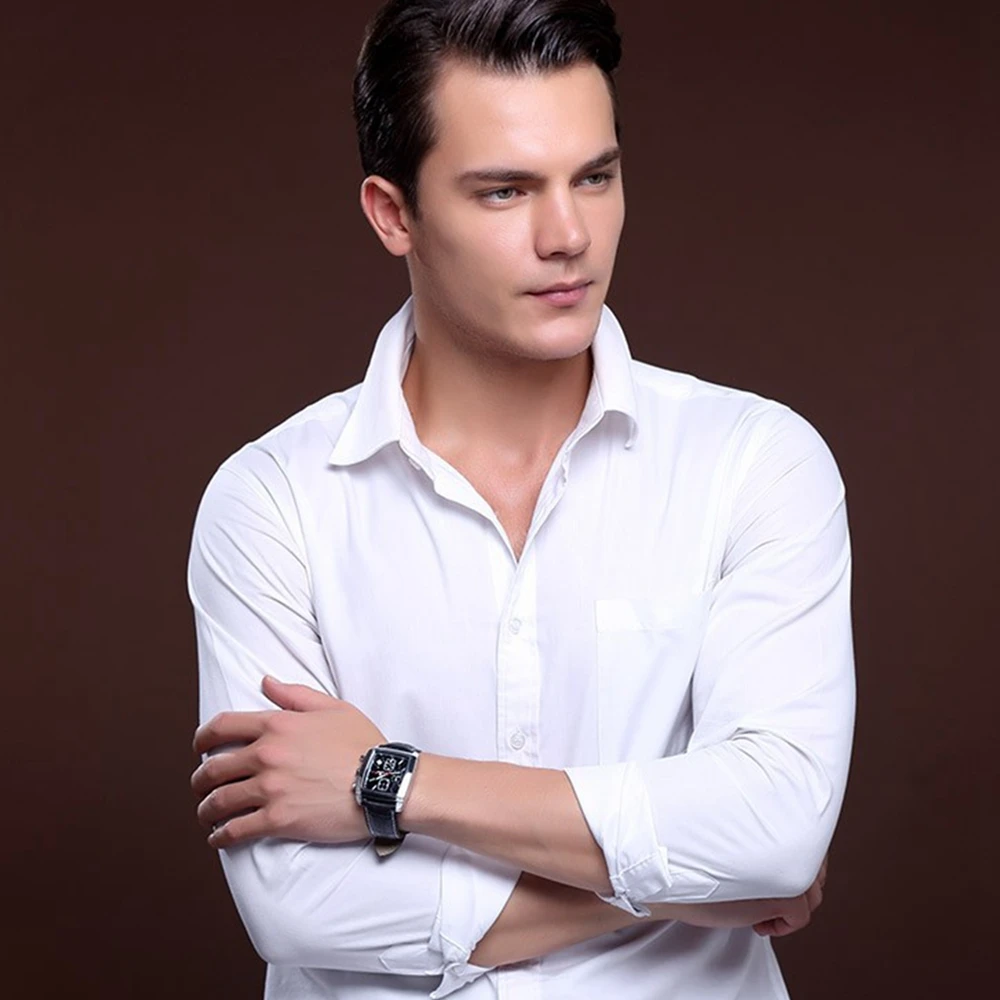 Часы Megir прямоугольные мужские кварцевые Роскошные брендовые деловые спортивные