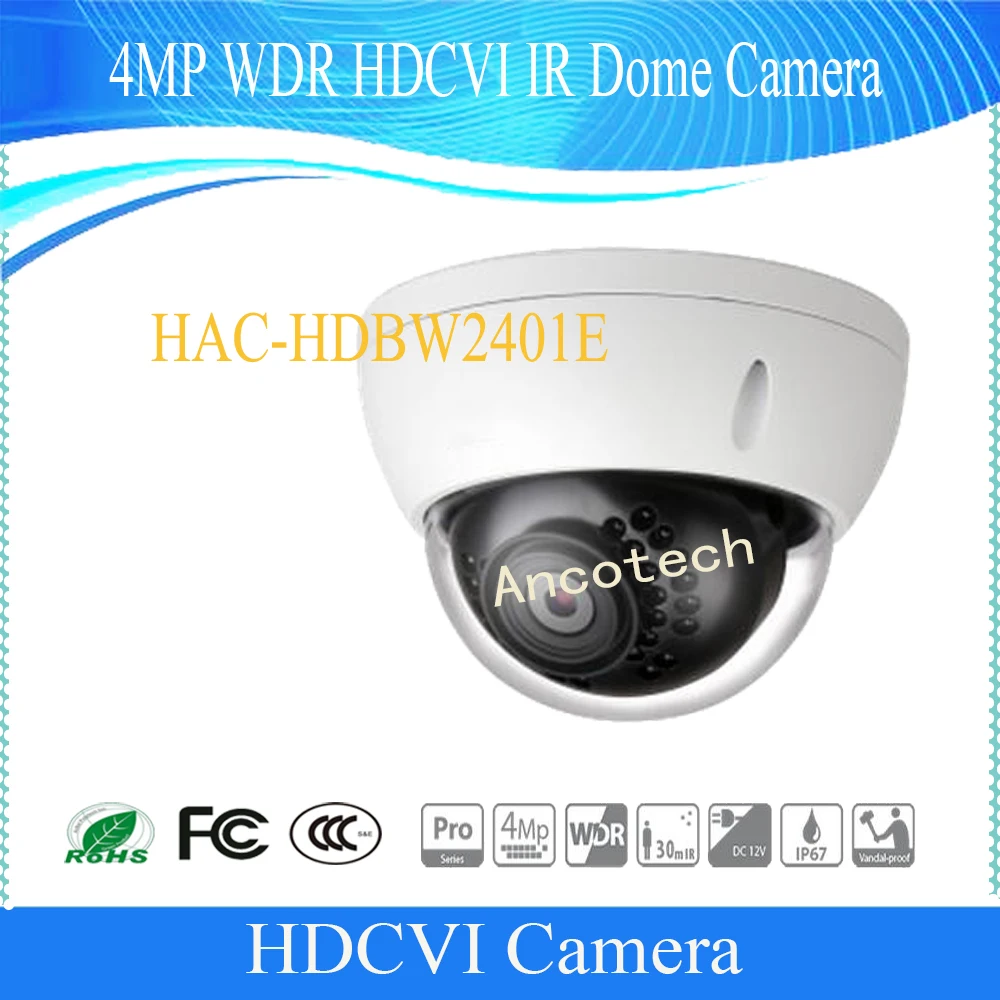 

Free Shipping DAHUA Security Camera 4MP WDR HDCVI IR Dome Camera IP67 IK10 DH-HAC-HDBW2401E