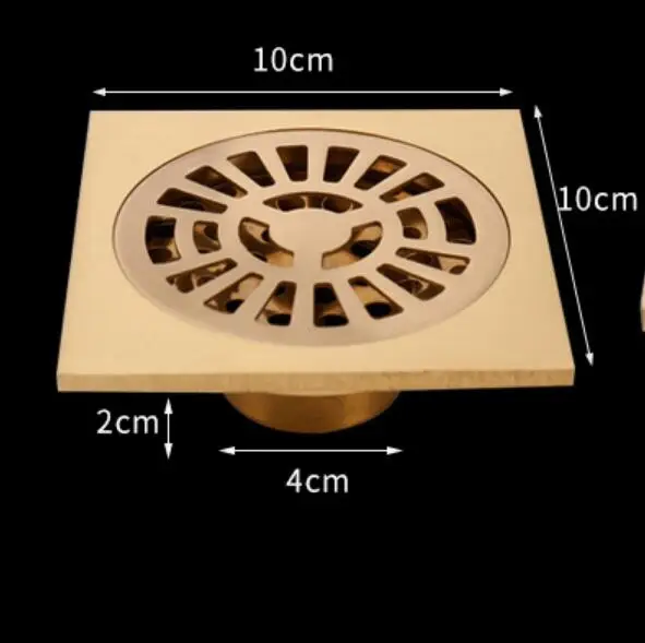 10 см латунная квадратная стиральная машина двойного назначения Сливная крышка Душ сливной трубы гриль трап