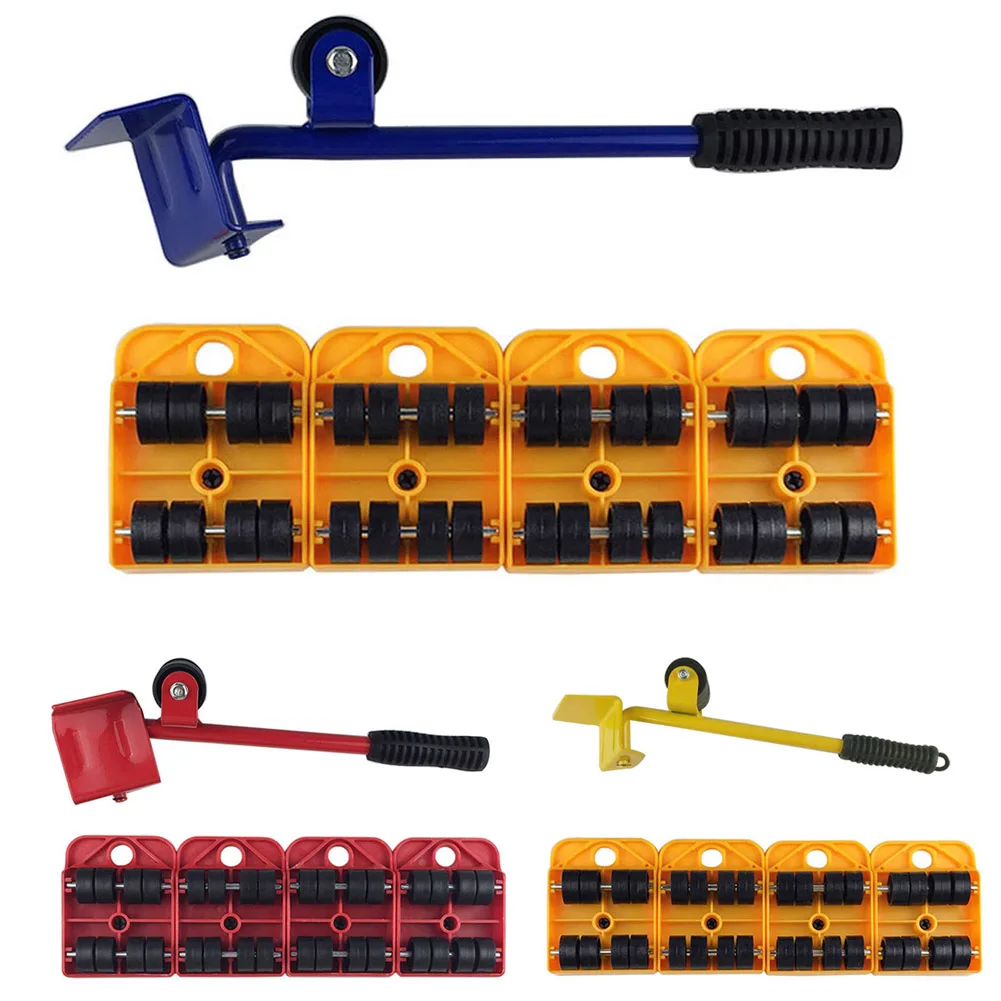 

5pcs Hand Tool Set Furniture Transport Furniture Lifter Slides 4 Wheeled Corner Movers + 1 Wheel MAL999