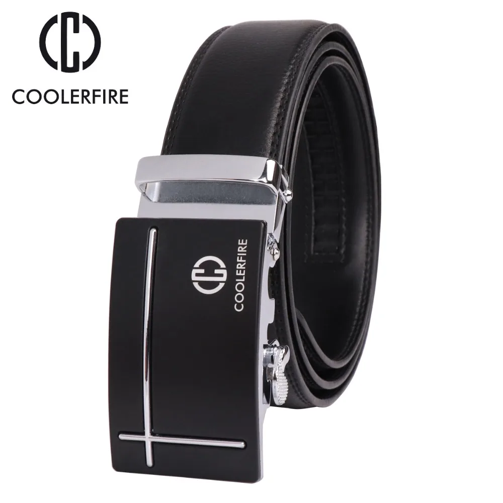 

COOLERFIRE New Designer Men belts Business Dress Genuine Luxury Leather Belts for Men,Strap Male Metal Automatic Buckle ZD059