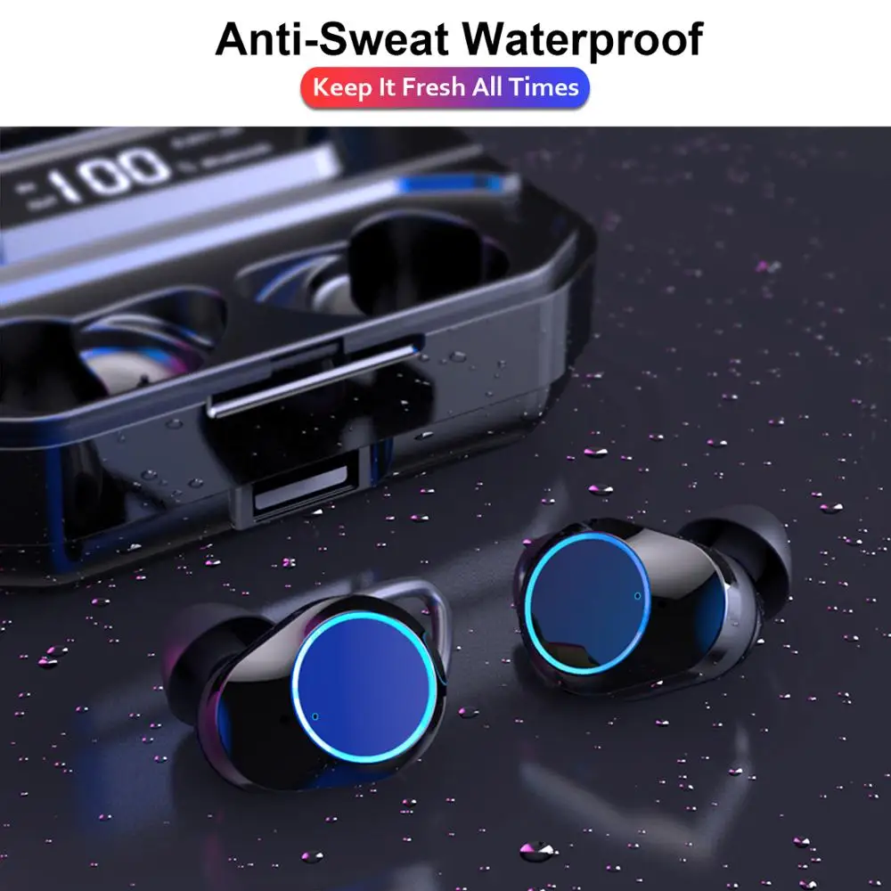 TWS 5.0 Bluetooth 6D Stereo Earphone Wireless Earphones IPX7 Waterproof Earphones 3300mAh LED Smart Power Bank Phone Holder
