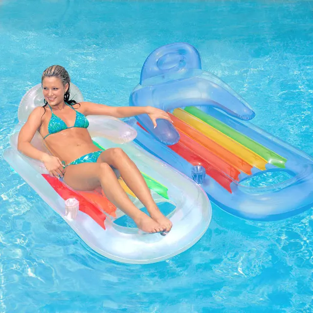 Inflatable Lounge Chair Hammock Sea Bed Pool Float Swimming Circle Inflatable Lounge Chair Hammock Sea Bed Pool Float Swimming Circle Air Mattress Water Toys For Child Kids Beach Party