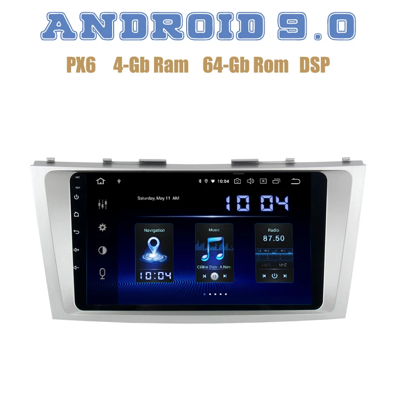 

PX6 Android 9.0 Car GPS Radio player for toyota camry 2006 2007 2008 2009 2010 2011 with DSP 4+64GB wifi usb Auto Stereo