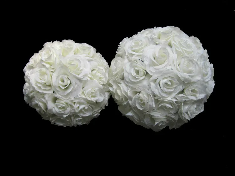 Горячая Распродажа Белый цветок розы Шар Подвесной декоративный шар из цветов центральный Шелковая Роза украшение для свадьбы целующиеся украшения поставки шары