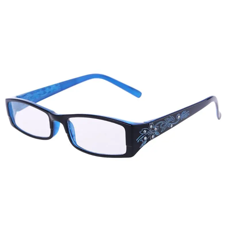Женские модные очки для чтения с искусственным бриллиантом и цветочным принтом, женские защитные очки для глаз, 4 цвета, дальнозоркость+ 1,0~+ 4,0