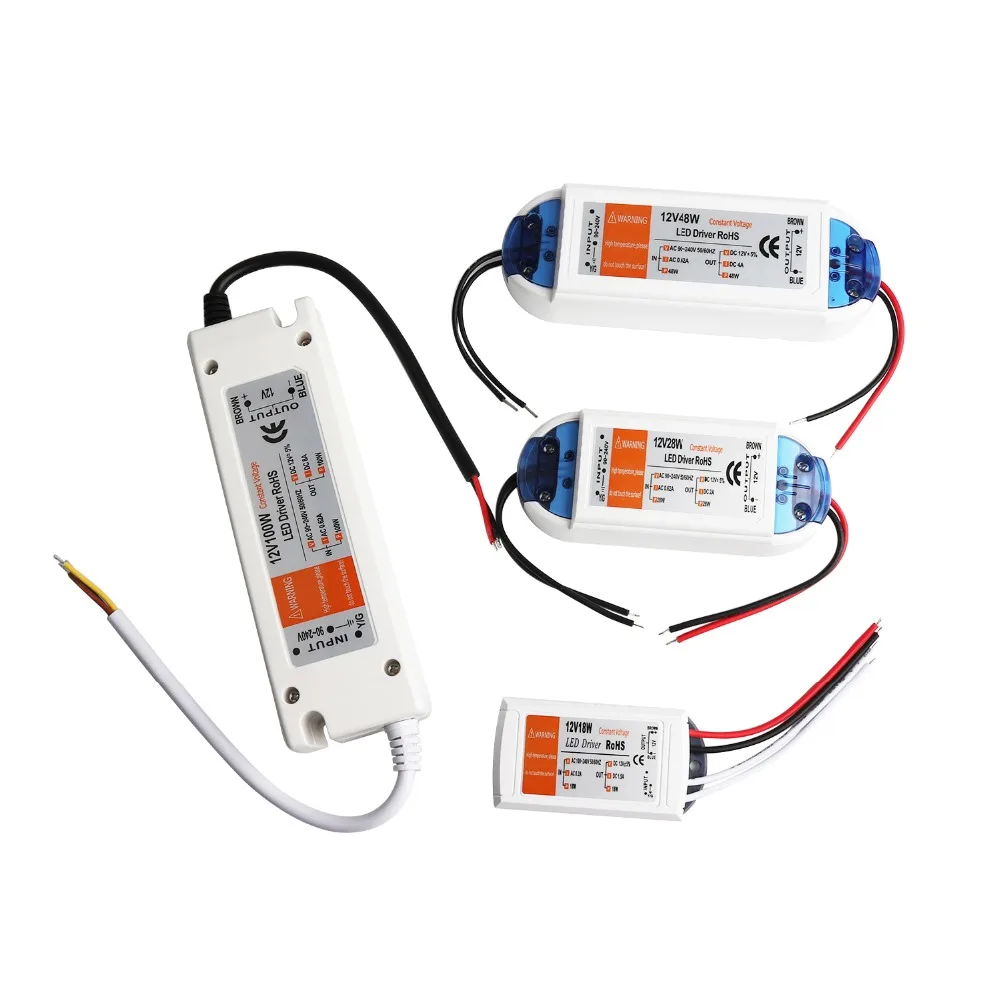 

DC12V 18W 28W 48W 100W LED Lighting Transformers Safe LED Driver Power Supply Adapter for Led Strip Light 12V Lamps JQ