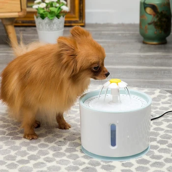 

USB Smart Dog Automatic Feeders Pet Bowl Drinking Water Dispenser Electric Pet Drinking Fountain with LED Drink Filter