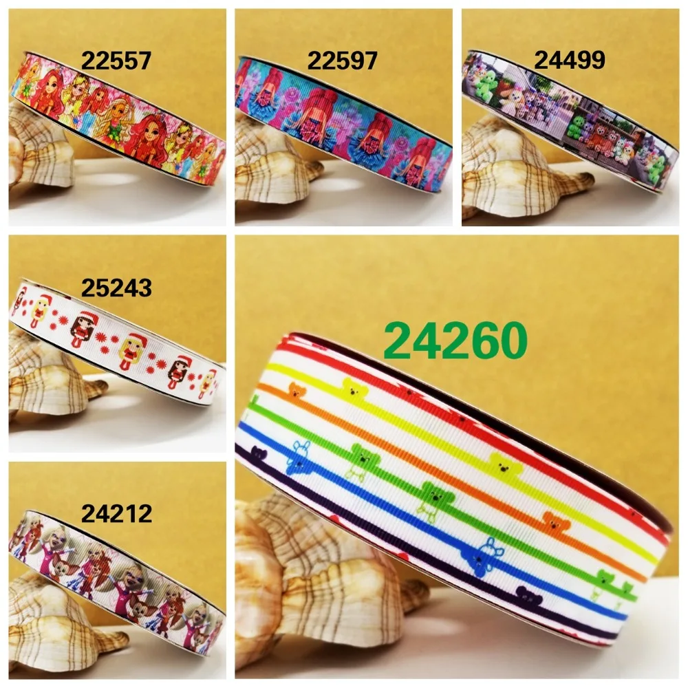 

Cartoon printed grosgrain ribbon ,satin ribbon 10 yards . 22557-