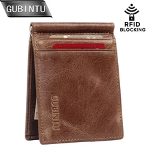 RFID Blocking Bifold Slim Vintage Genuine Leather Thin Minimalist Front Pocket Wallets Money Clip Wallet men slim wallet thin mini wallets rfid nylon bifold small money clip clutch credit card sleeve cardholder pocket handy